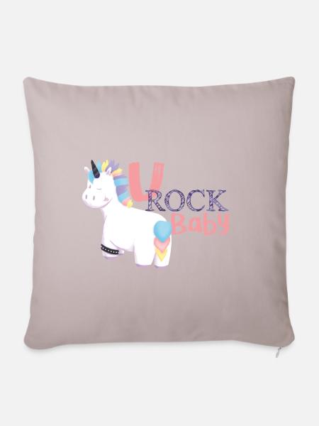 Einhorn-Punk - Sofakissen mit Füllung 45 x 45 cm - helles Taupe