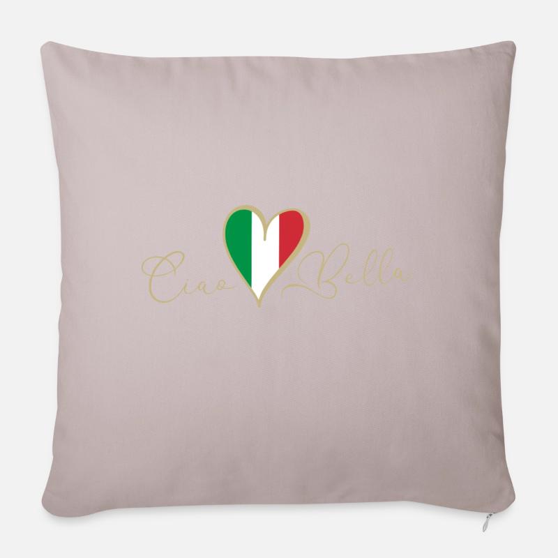 Ciao Bella, Bella, Ciao - Sofakissen mit Füllung 45 x 45 cm - helles Taupe
