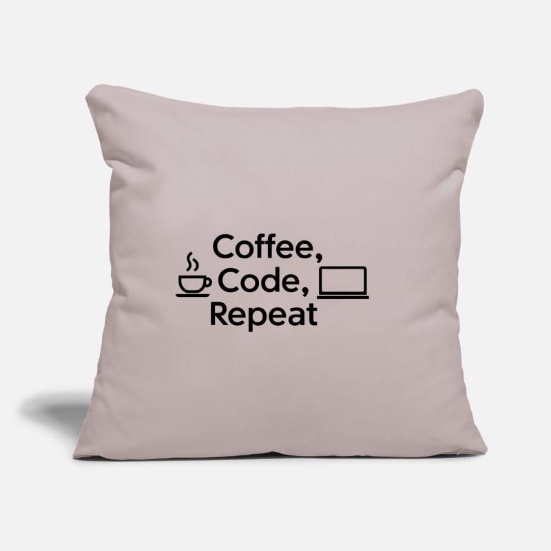 Café et code : routine quotidienne Coussin et housse de 45 x 45 cm