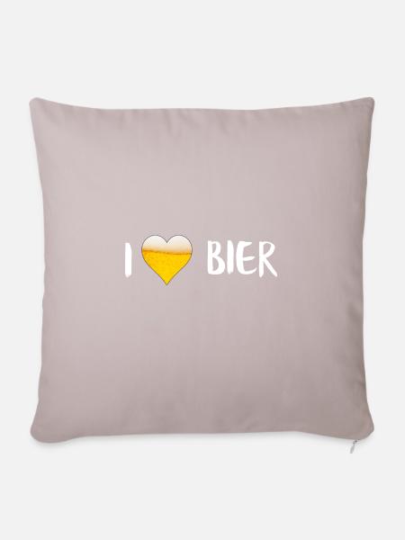 Bierliebe - Sofakissen mit Füllung 45 x 45 cm - helles Taupe