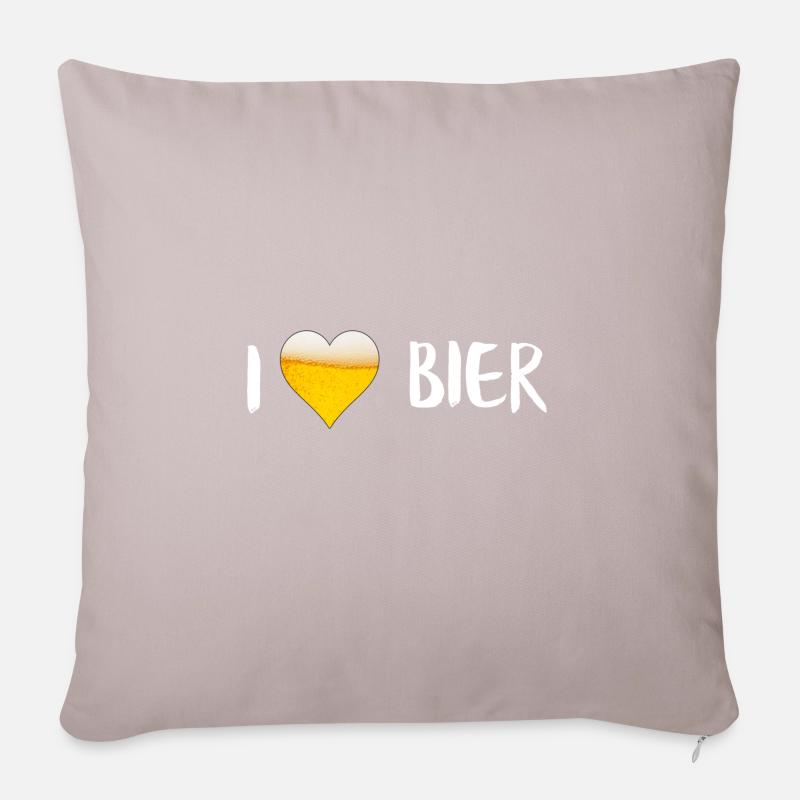 Bierliebe - Sofakissen mit Füllung 45 x 45 cm - helles Taupe
