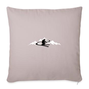 Hiver Ski Ski Montagnes - Coussin et housse de 45 x 45 cm - taupe clair - Devant