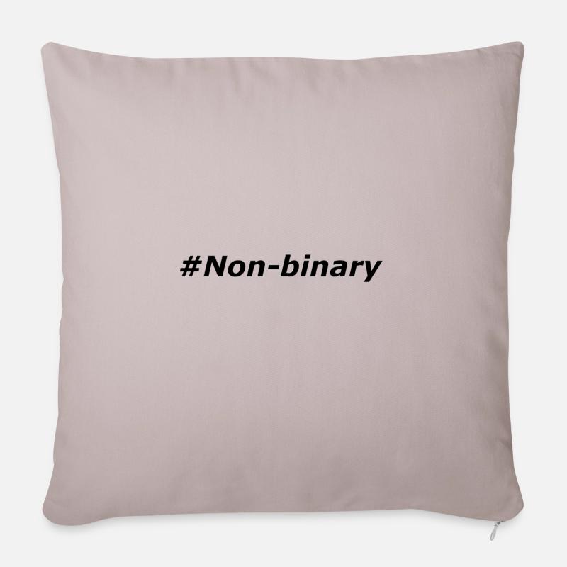 #Non-binary - Sofakissen mit Füllung 45 x 45 cm - helles Taupe