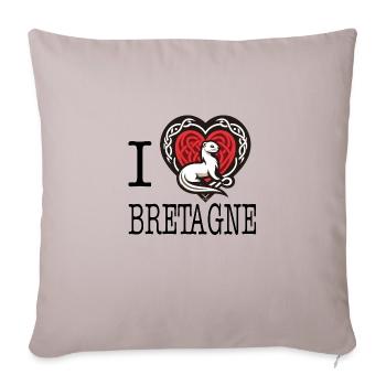 I Love Bretagne Hermine curieuse - Sofa pillow with filling 45cm x 45cm - light taupe - Front