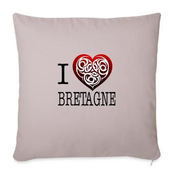 I Love Brittany Celtic Tribal Heart - Sofa pillow with filling 45cm x 45cm - light taupe - Front