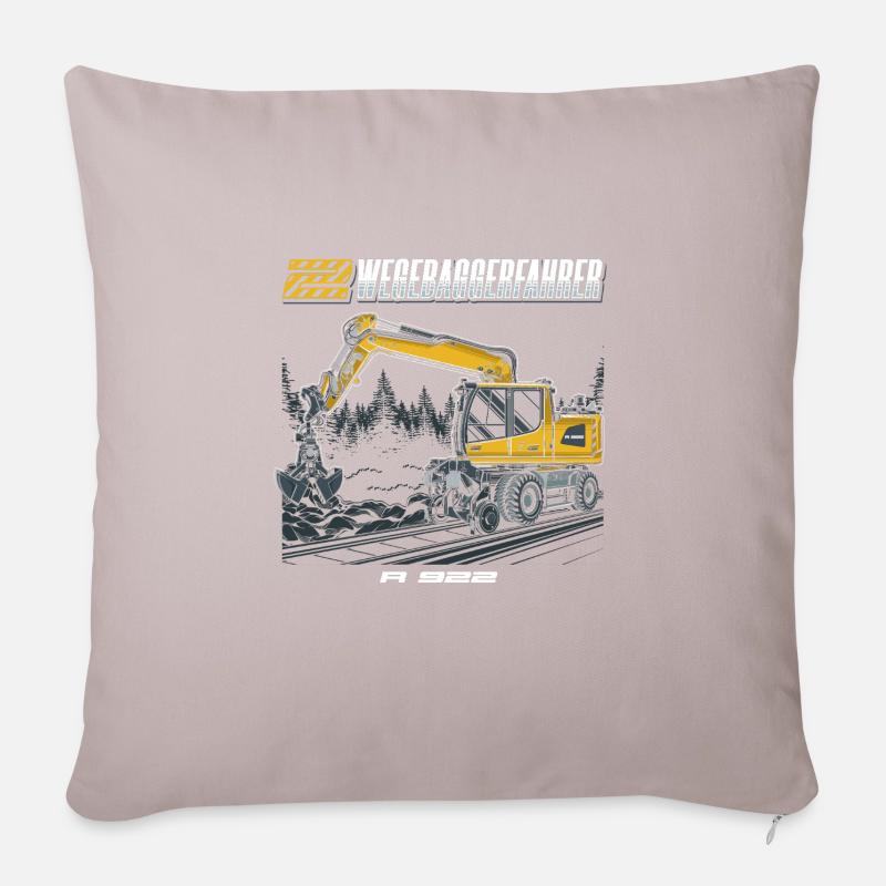 2-Wegebaggerfahrer - Sofakissen mit Füllung 45 x 45 cm - helles Taupe