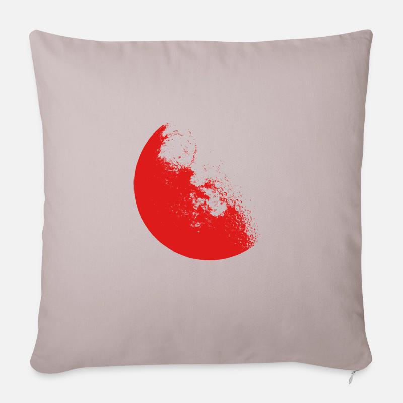 Rouge lune - Coussin et housse de 45 x 45 cm - taupe clair