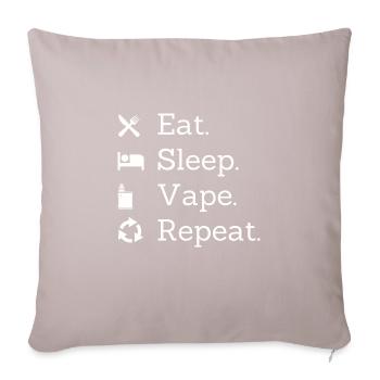 Eat sleep vape repeat - Sofakissen mit Füllung 45 x 45 cm - helles Taupe - Vorne