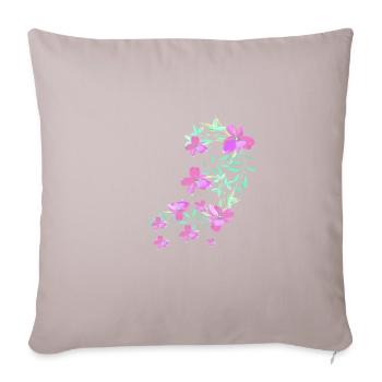 oleander,flower,lotus,vine,floral,flowers - Sofa pillow with filling 45cm x 45cm - light taupe - Front