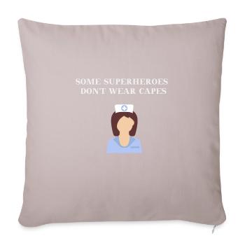Nurse gift idea heroine funny - Sofa pillow with filling 45cm x 45cm - light taupe - Front