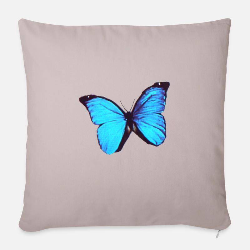Papillon Morpho 5 - Coussin et housse de 45 x 45 cm - taupe clair