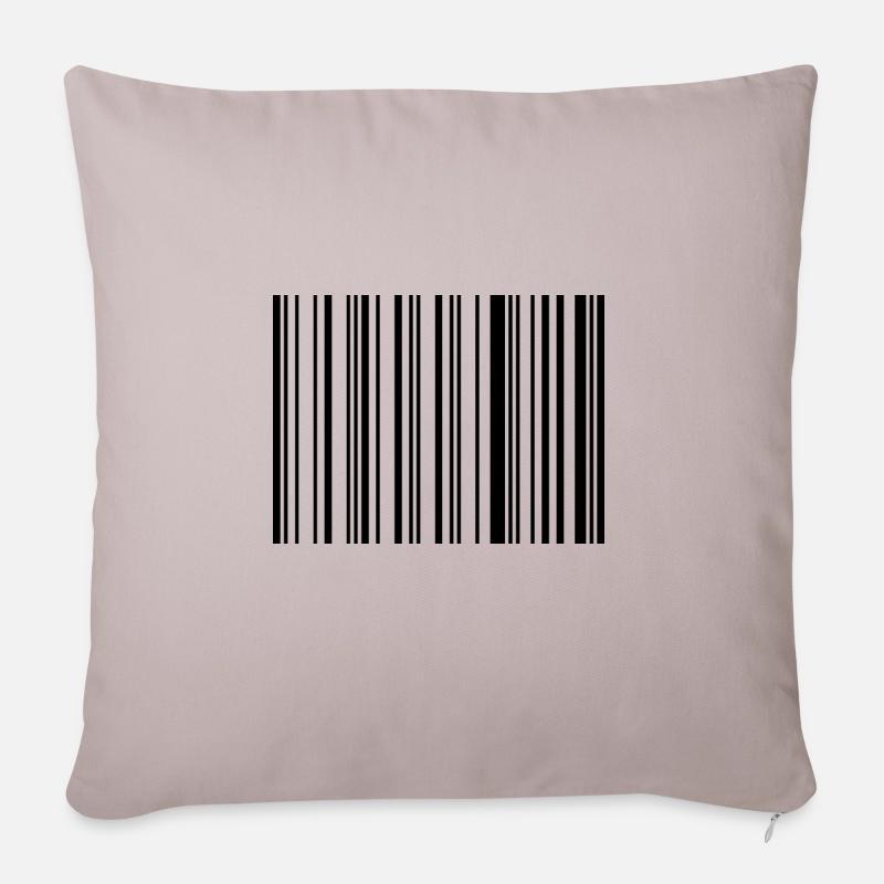 barcode hello - Sofa pillow with filling 45cm x 45cm - light taupe