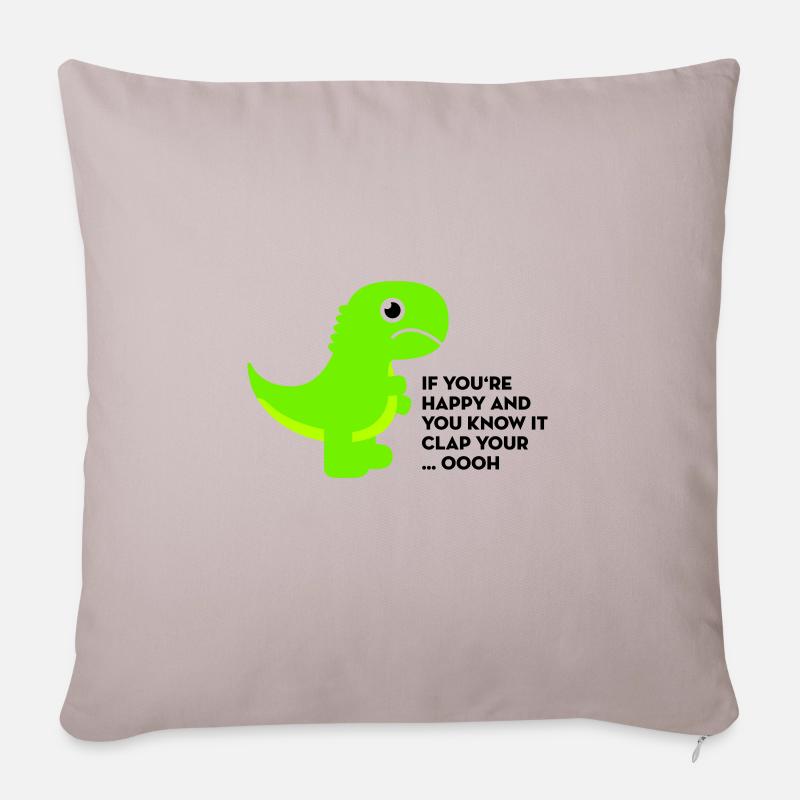 T-Rex clap your hands - Sofakissen mit Füllung 45 x 45 cm - helles Taupe