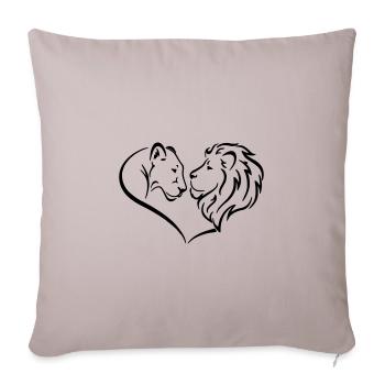 Lions - Sofa pillow with filling 45cm x 45cm - light taupe - Front