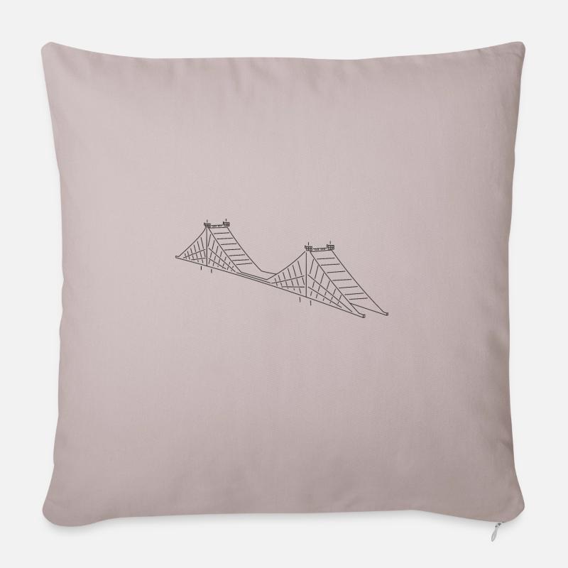 Blaues Wunder Dresden Brücke DD - Sofakissen mit Füllung 45 x 45 cm - helles Taupe