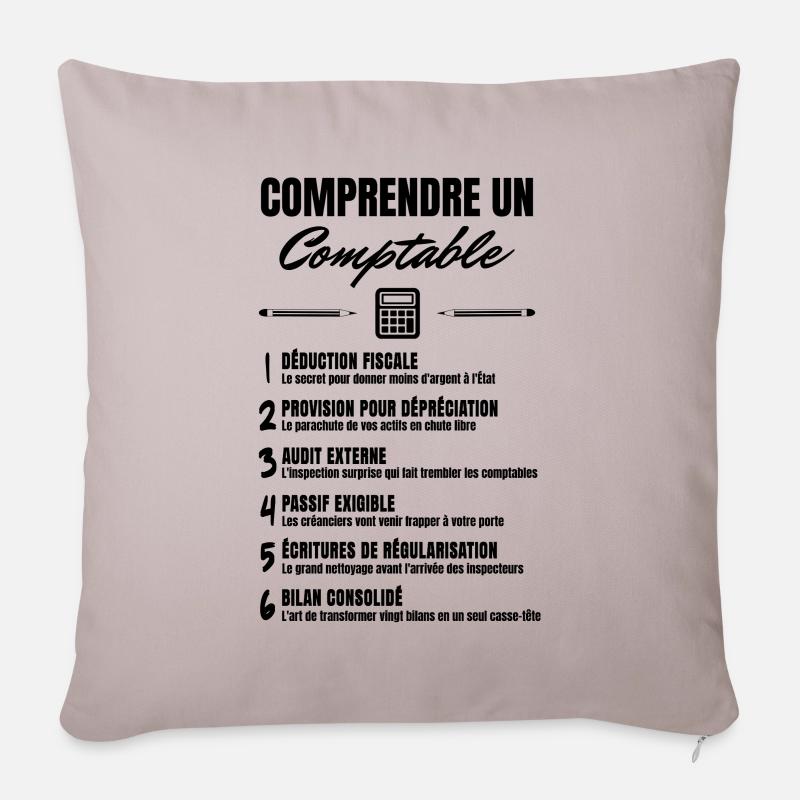Metier jargon Comptable - Coussin et housse de 45 x 45 cm - taupe clair