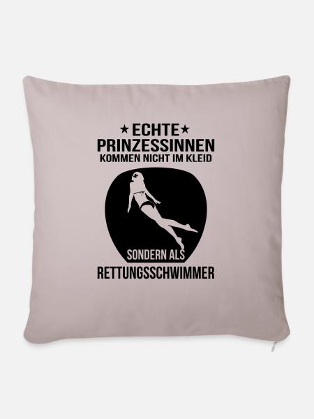 Prinzessin rettungsschwimmmer - Sofakissen mit Füllung 45 x 45 cm - helles Taupe