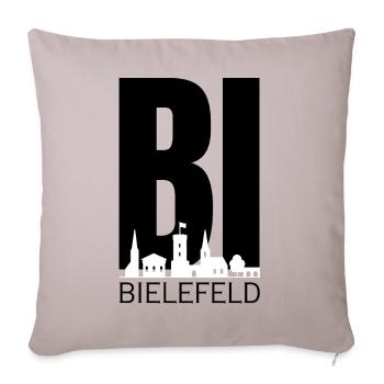 Bielefeld BI Skyline Silhouette Urban Shirt - Sofakissen mit Füllung 45 x 45 cm - helles Taupe - Vorne