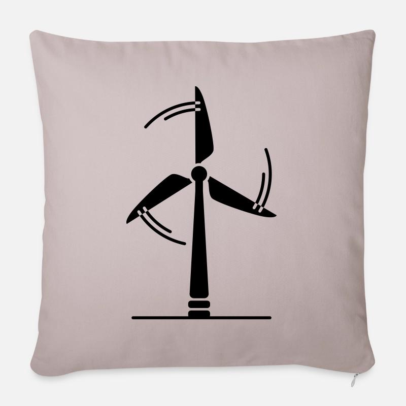 Windrad Silhouette - Sofakissen mit Füllung 45 x 45 cm - helles Taupe