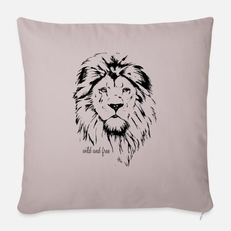Löwe - Sofakissen mit Füllung 45 x 45 cm - helles Taupe