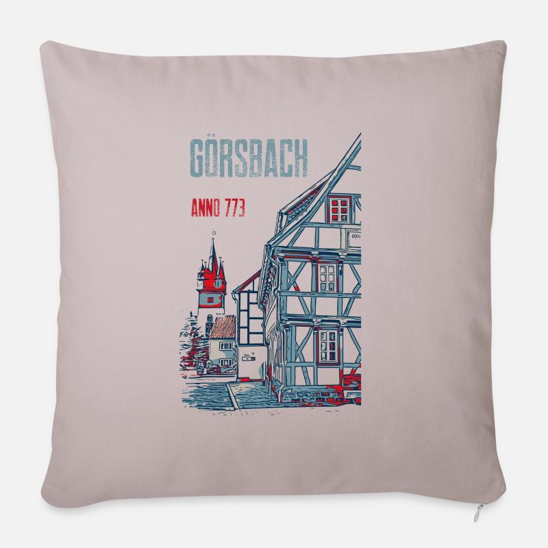 Südharz Merch - Görsbach - Sofakissen mit Füllung 45 x 45 cm - helles Taupe