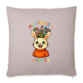 My Head is a Circus - Sofa pillow with filling 45cm x 45cm - light taupe - Front