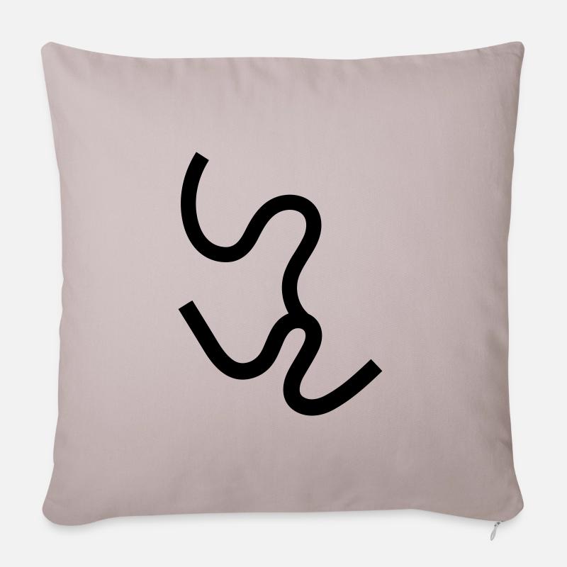 lignes aléatoires de forme de ligne - Coussin et housse de 45 x 45 cm - taupe clair