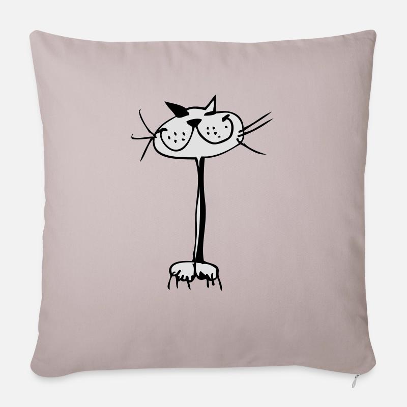 Katze - Sofa pillow with filling 45cm x 45cm - light taupe