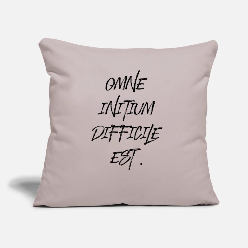 all beginning is difficult Latin quotation scripture Sofa pillow with filling 45cm x 45cm
