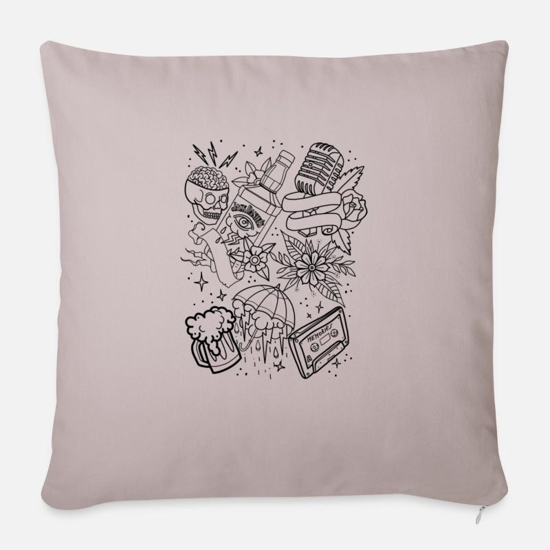 Fusion à l’ancienne - Coussin et housse de 45 x 45 cm - taupe clair