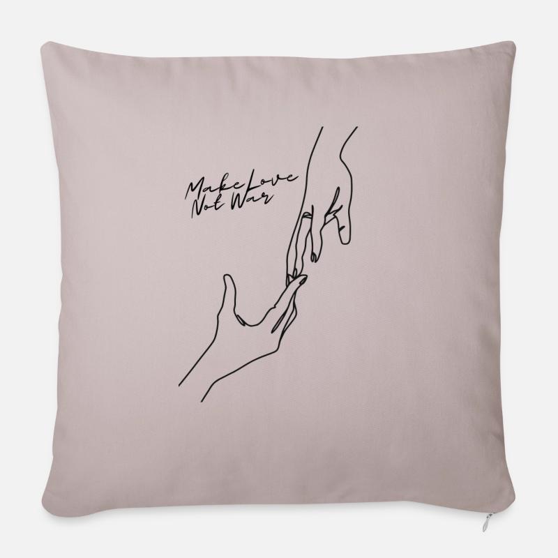 Make Love Not War - Sofakissen mit Füllung 45 x 45 cm - helles Taupe