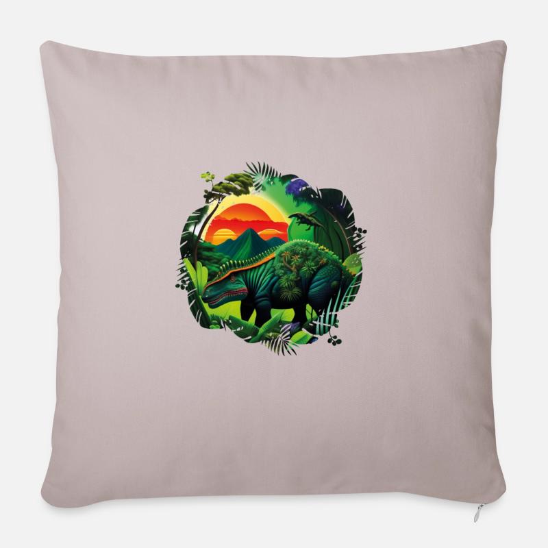 Jungle Rex - Sofakissen mit Füllung 45 x 45 cm - helles Taupe