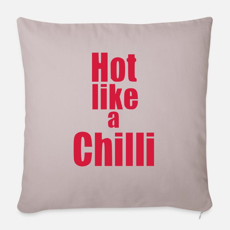 Hot like a Chilli Gemuese Statement vegan Geschenk - Sofakissen mit Füllung 45 x 45 cm - helles Taupe