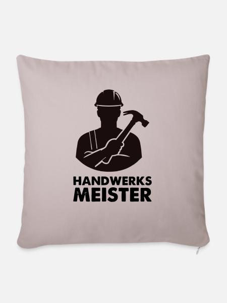 handwerker meister - Sofakissen mit Füllung 45 x 45 cm - helles Taupe
