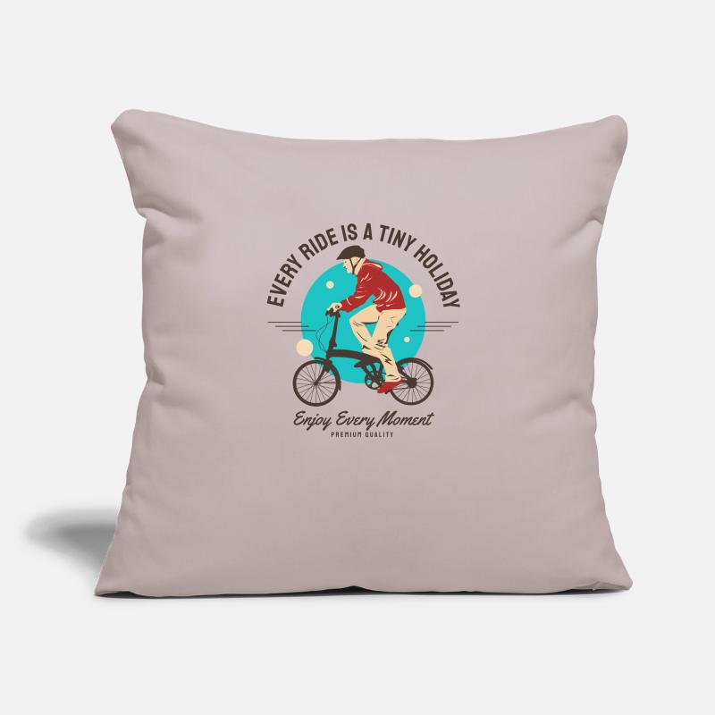 Every Ride is a tiny holiday - folding bicycle Sofa pillow with filling 45cm x 45cm