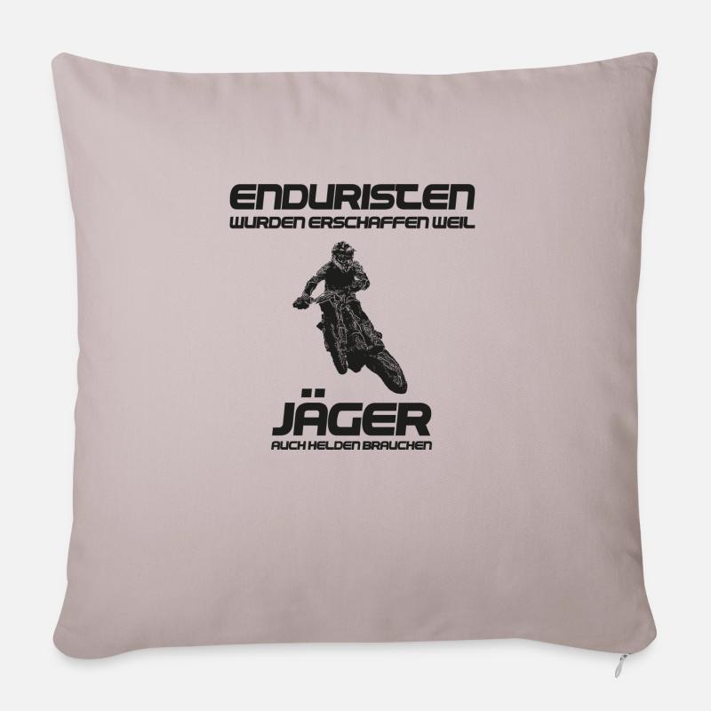 Enduro Helden - Sofakissen mit Füllung 45 x 45 cm - helles Taupe