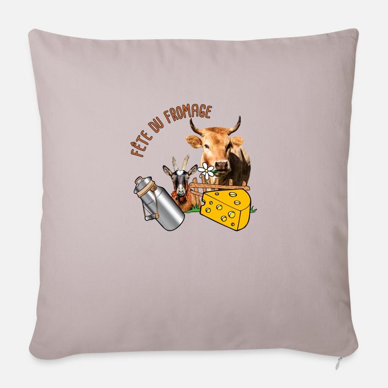 Fête du fromage - Coussin et housse de 45 x 45 cm - taupe clair