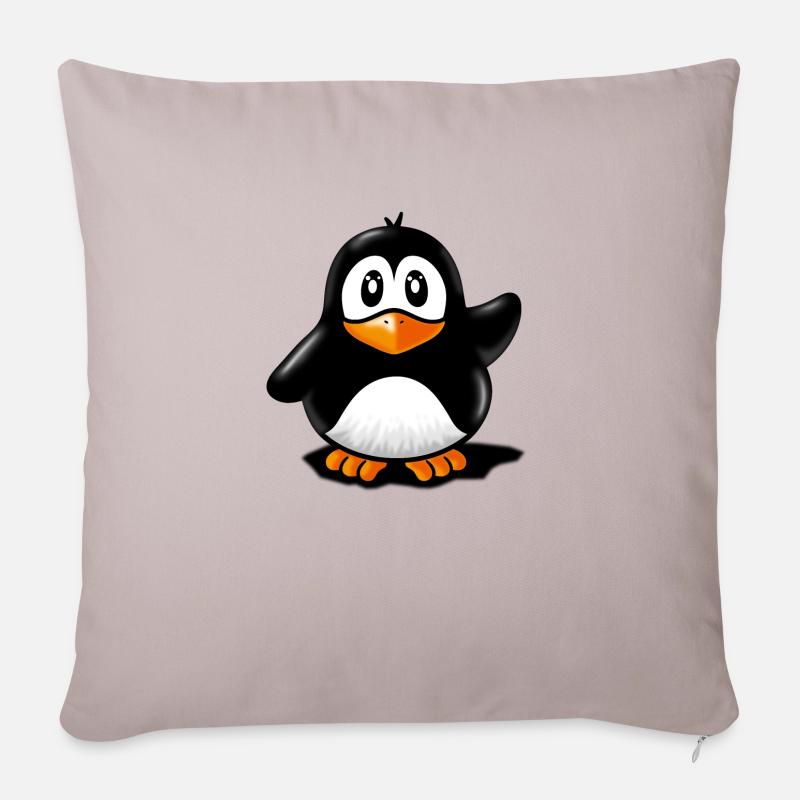 pinguin - Sofakissen mit Füllung 45 x 45 cm - helles Taupe
