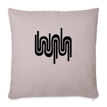 Abstract wave / 70s pattern - Sofa pillow with filling 45cm x 45cm - light taupe - Front