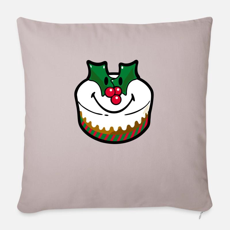 Smiley Cake Christmas - Sofakissen mit Füllung 45 x 45 cm - helles Taupe