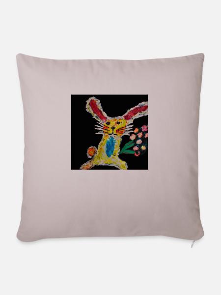 Osterhase - Sofakissen mit Füllung 45 x 45 cm - helles Taupe