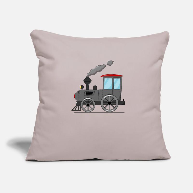 Kinderzug Eisenbahn grau Sofakissen mit Füllung 45 x 45 cm