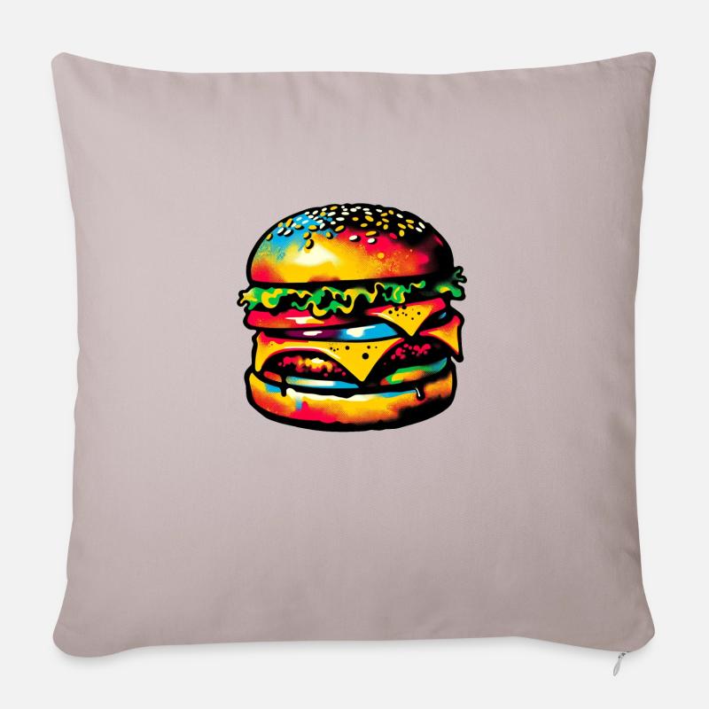 Fleisch essen | Grillen - Sofakissen mit Füllung 45 x 45 cm - helles Taupe