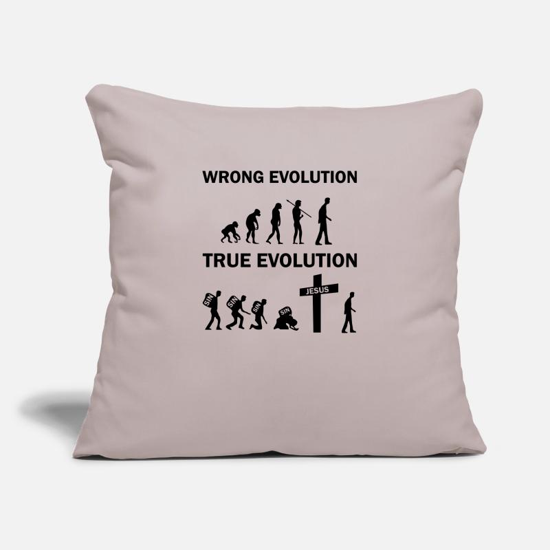 Jésus de la véritable évolution Coussin et housse de 45 x 45 cm