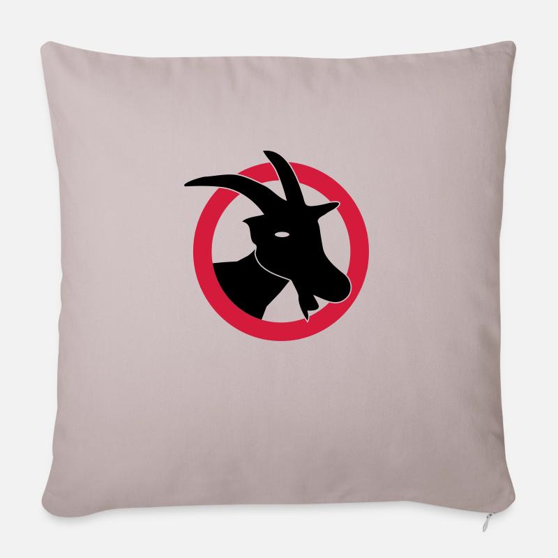 Attention chèvres - Coussin et housse de 45 x 45 cm - taupe clair