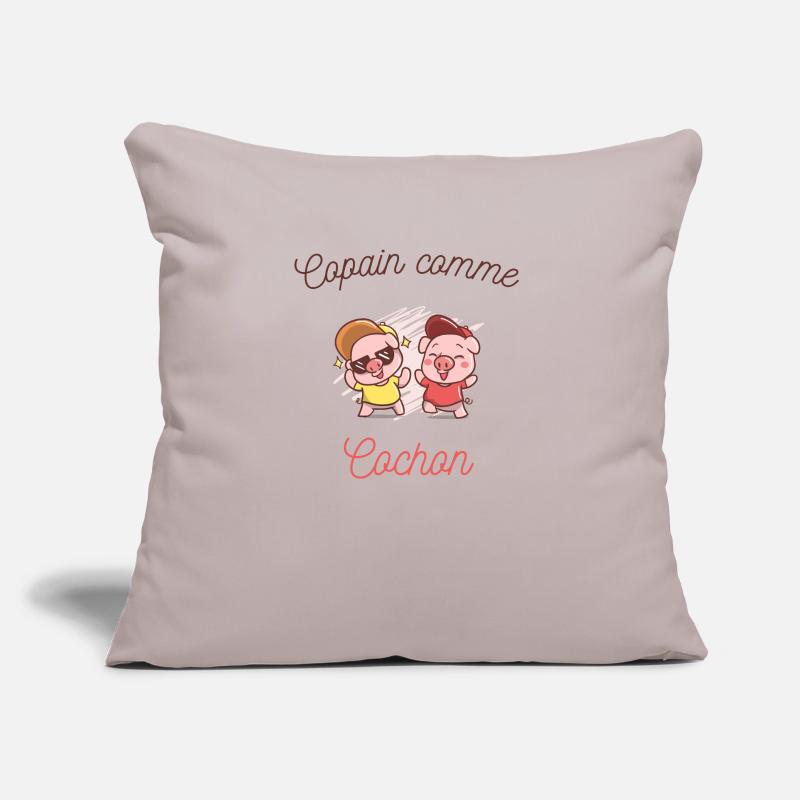 Copain comme cochon, expression, dessin cochon Coussin et housse de 45 x 45 cm