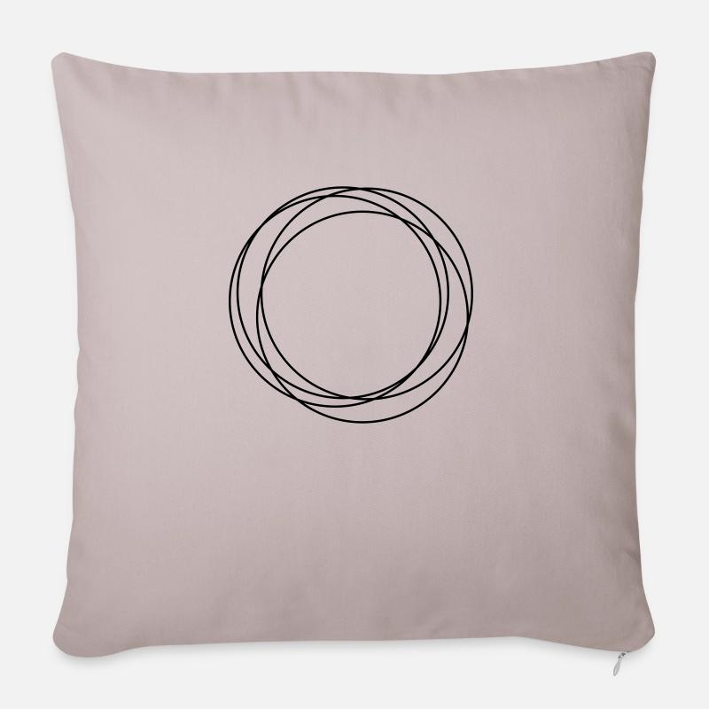 Circle Lines - Sofakissen mit Füllung 45 x 45 cm - helles Taupe