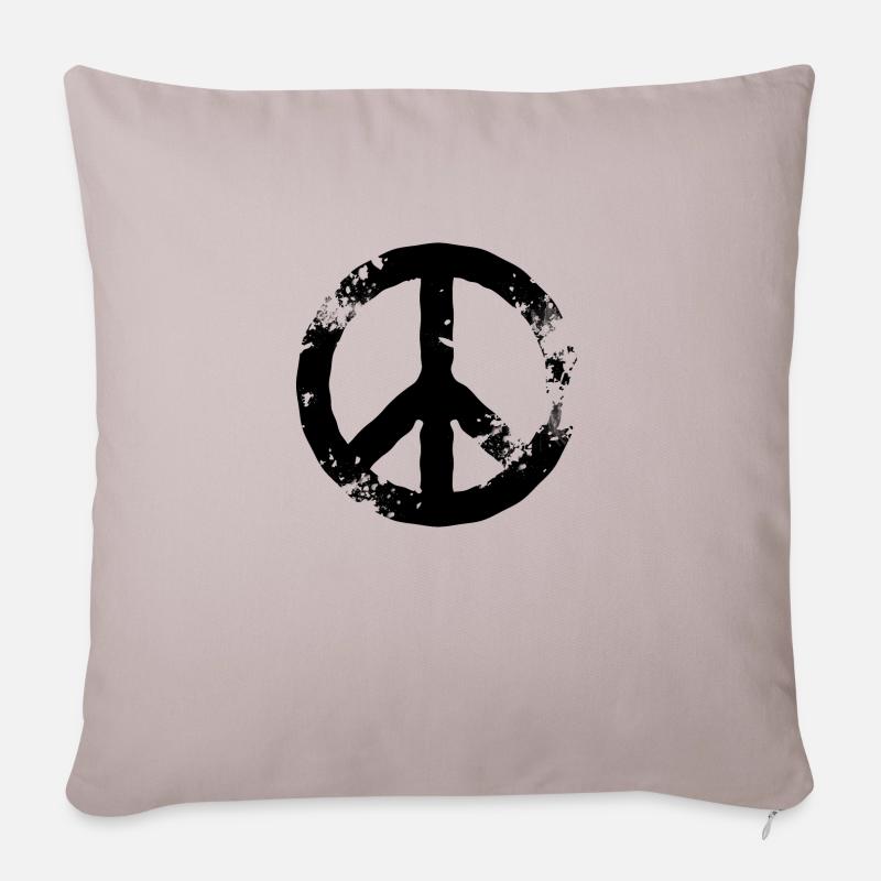 Peace - Sofakissen mit Füllung 45 x 45 cm - helles Taupe