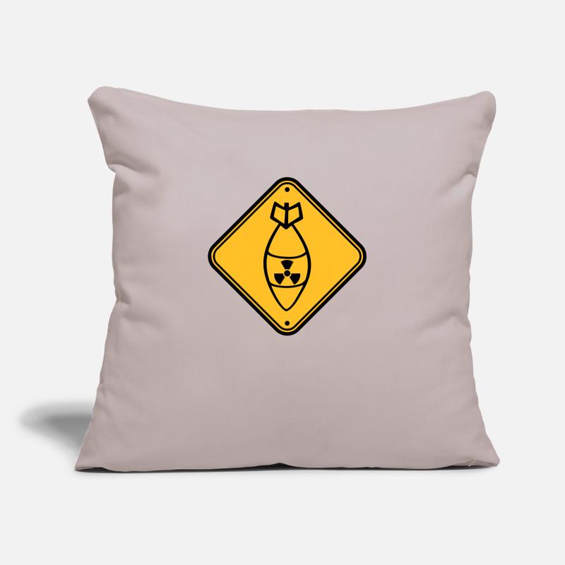 shield danger caution warning caution atomic bomb r Sofa pillow with filling 45cm x 45cm