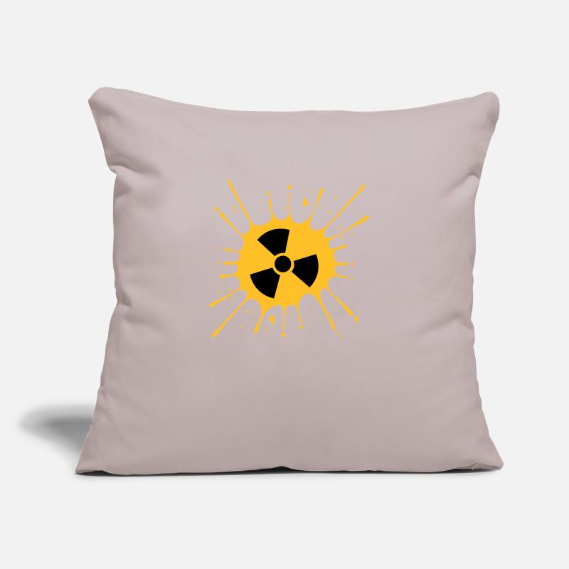 atomic symbol radioactive warning caution note Sofa pillow with filling 45cm x 45cm
